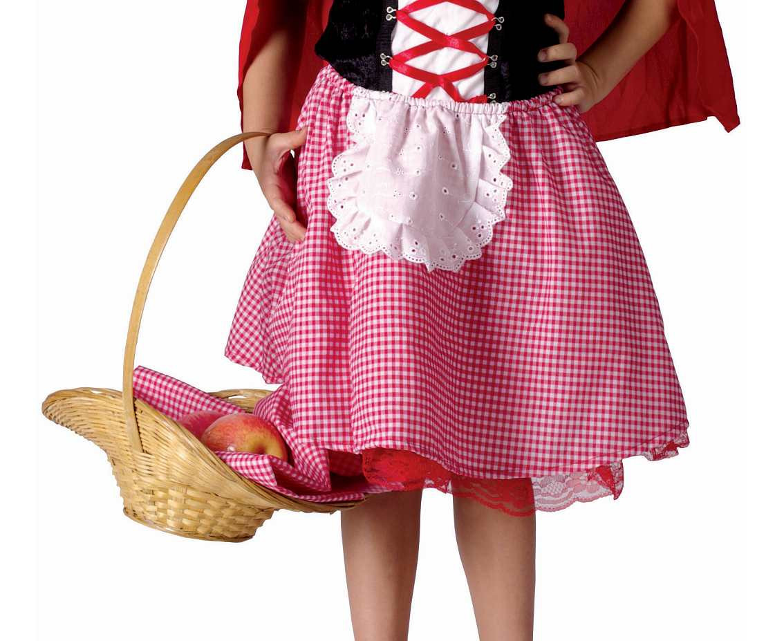 Role play-set for kids Red Hood (shirt, skirt, hooded cape), size 110/120 cm